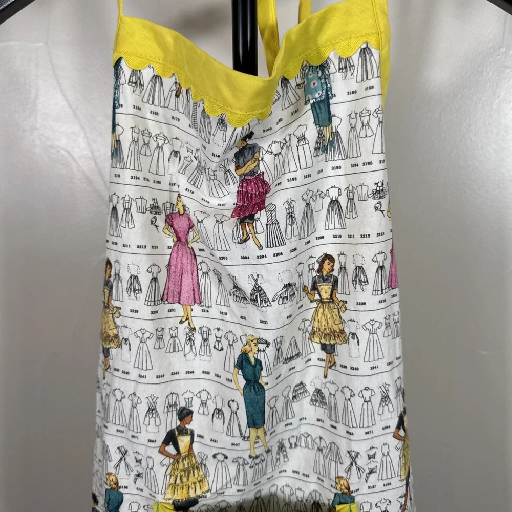 Vtg Full Denim Bib Full Apron Tie Back Sewing Patterns Handmade Pocket